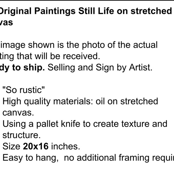 Rustic Canvas stretched oil painting, original and one of a kind. - Picture 2 of 3
